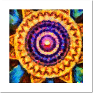 Colourful Mandala design Impressionist painting Posters and Art